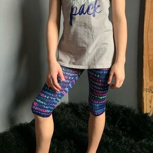 Knee Length under armor leggings.